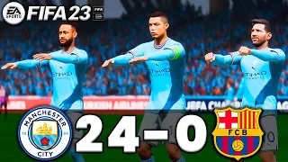 FIFA 23 - MESSI, RONALDO, MBAPPE, NEYMAR, ALL STARS | MANCHESTER CITY 24-0 FC BARCELONA | UCL FINAL