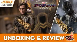 Hot Toys Spider-Man Black and Gold Suit Unboxing & Review  | Spider-Man No Way Home