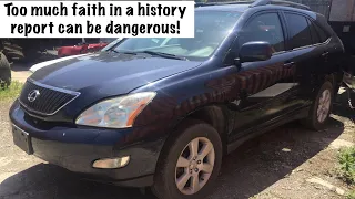 Rebuilding a Lexus RX330 after it was hacked up and the truth about vehicle history reports