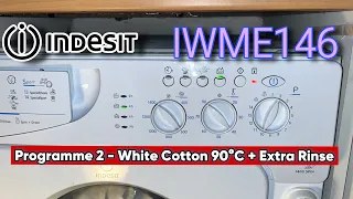 Indesit IWME146 Integrated: Programme 2 - White Cotton 90ºC + Extra Rinse