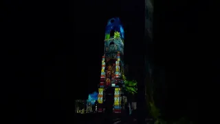 Pairi Daiza, Halloween 2022, mapping de la tour.