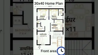 20×40 home plan | 800 sqft | 3BHK home plan with parking | 20 Bai 40 home plan with car parking.