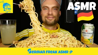 ASMR REAL SPAGHETTI CARBONARA eating 🇮🇹 (German ASMR, English subtitles)  - GFASMR