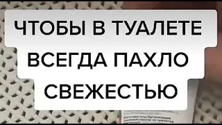 Бросьте ЭТО в ТУАЛЕТ чтобы всегда пахло свежестью и  в туалете  ВСЕГДА Будет ЧИСТО