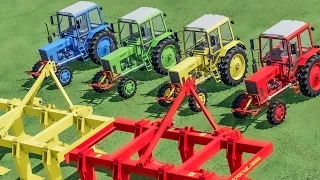 Tractor Of Colors - GIGA Cultivators For Farm Work With COZY Tractors - Farming Simulator 22