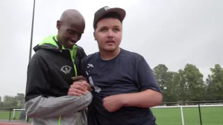 Olympic Champion Mo Farah & Mo Bourner on the track - August 2014 - "Rap Against Racism"