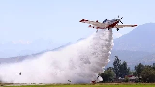 Ministro Burgos presenta moderno avión para el combate de incendios forestales