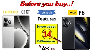 Poco F6 Vs Realme GT 6T , Quick Comparison of 25+ features