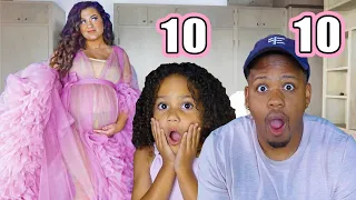 HUSBAND AND DAUGHTER RATE MY PREGNANCY OUTFITS !!