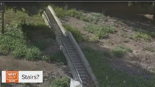 Why are there stairs along Highway 4 in Stockton? | Why Guy