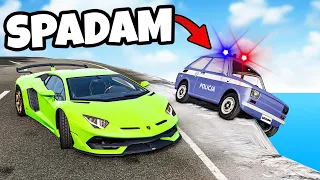 ❄️ GONI MNIE POLICJA I SPADA Z KLIFU!? | BeamNG Drive |