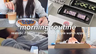 7.30AM morning routine with productivity apps, realistic & chill spring mornings,  Apple Watch recs