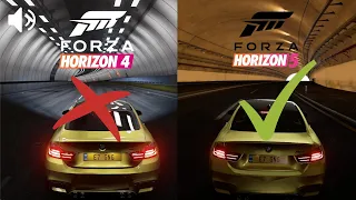 Forza Horizon 5 VS Forza Horizon 4 TUNNEL Engine Sound Comparison BMW M4