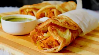 Chicken Tikka Paratha Roll Recipe With Chutney| Quick and Easy Paratha Rolls street food style