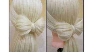 Как легко сделать бант из волос?прическа бант. легкий способ.Bow of hair 2 min .Easy