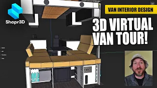 3D Virtual Van Design Tour | Hidden Shower, Video Studio, CNC cut panels