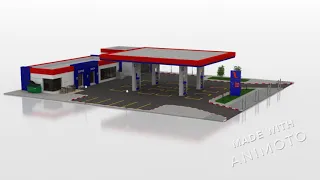 Gas Station 3D Model 3D Model