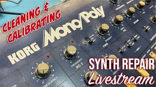 Korg Mono/Poly Calibration and cleaning - Work Bench Live Stream