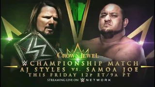 WWE Crown Jewel 2018 - AJ Styles vs. Samoa Joe - Official Match Card