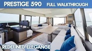 Prestige 590 | Palma International Boat Show 2023 Full Walkthrough | The Marine Channel