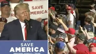 Trump Fully Embraces QAnon at Ohio Rally