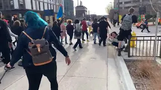 Protester March in Downtown Grand Rapids Following Police Shooting