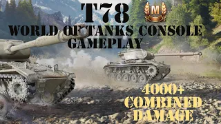 T78 - ACE Mastery Gameplay - World Of Tanks Console - 4000+ Combined Damage #wotreplays #wotconsole