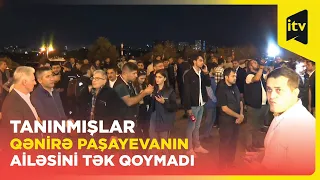 Tanınmışlar Heydər məscidinin önünə axın etdi