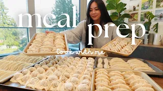 【Meal prep for the week】wrapping 500 dumplings, wontons & potstickers, easy brunch | Tiffycooks Vlog