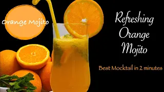 Refreshing Orange Mojito | Summer Mocktail | Summer Cooler Recipe | Mojito Recipes