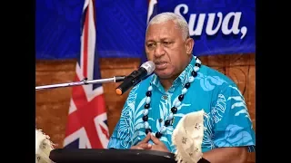 Fijian Prime Minister delivers remarks at the welcome reception for the Prime Minister of Samoa.