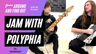 Jam with Polyphia "F**k Around and Find Out" BPM 115 B minor guitar practice backing track #jamwith