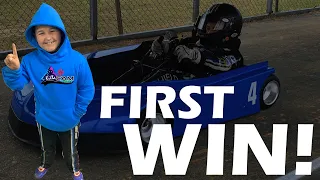 First Career Go Kart Win at Triple T Raceway in Red Plate