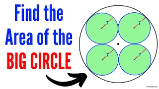 Can You Find the Area of the BIG Circle? | Quick and Easy Tutorial