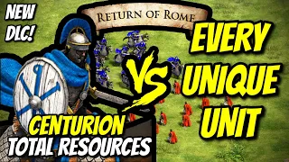ELITE CENTURION (Return of Rome) vs EVERY UNIQUE UNIT (Total Resources) | AoE II: DE