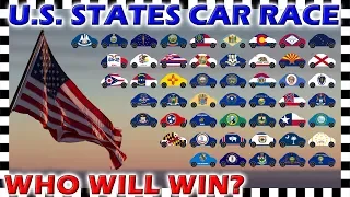 Country Cars U.S. States Race - Algodoo Car Race