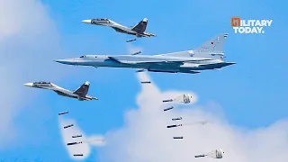 Scary !! Russian Tu-22 Bomber, Su-30 Fighter Jet Fully armed • Fast Take off • Destroy Target