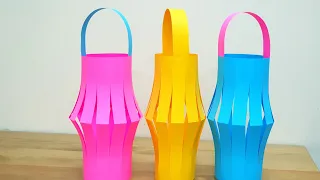 How to make very easy paper Lantern for kids,easy kids paper crafts