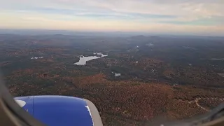 Southwest Air Final Decent and Landing in Manchester,  NH during Fall Season - October 2022