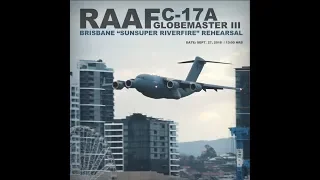 RAAF C-17A Globemaster III - Brisbane "Sunsuper Riverfire" Rehearsal