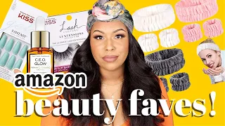 AMAZON BEAUTY FAVES + HAUL | SKINCARE, MAKEUP,  + PRESS ON NAILS | FT.  @XOXOSHEBA 💕🍰