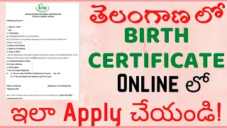 Birth Certificate in Telangana - Apply online from Meeseva Website in Telugu With Easy Process