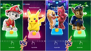 paw patrol vs Pikachu vs pinkfong vs Paw patrol - Tiles Hop EDM Rush!