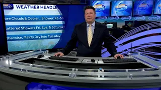 Video: More clouds, cooler Thursday with the chance of a couple showers