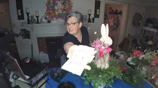 flocked bunny centerpiece