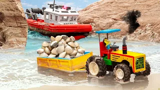 Top diy tractor making mini BBQ Seafood Restaurant | Tractor & Ship Clam Fishing on Beach | HP Mini