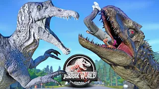 Black Indominus Rex vs Spinosaurus, Scorpius Rex (E750) Dinosaurs Fight 🌍 JURASSIC WORLD EVOLUTION