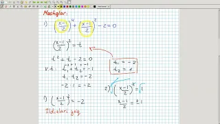 Kvadrat tenglamaga keltiriladigan tenglamalar. Bikvadrat tenglamalar. Algebra 8-sinf. 44-dars