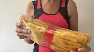 ASMR Mummy Opens Bag THICK Industrial Unlined Yellow VGO Household Dishwashing Rubber Gloves Talking