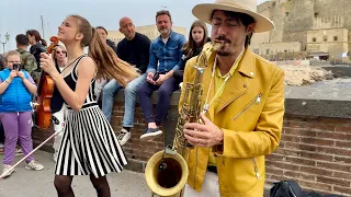 Dance Monkey - Karolina Protsenko & Daniele Vitale | Violin & Sax Street Performance